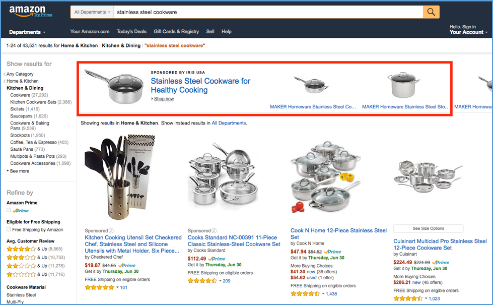 advertising on Amazon - Amazon product screenshot