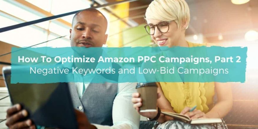 A man and woman analyze their Amazon PPC performance