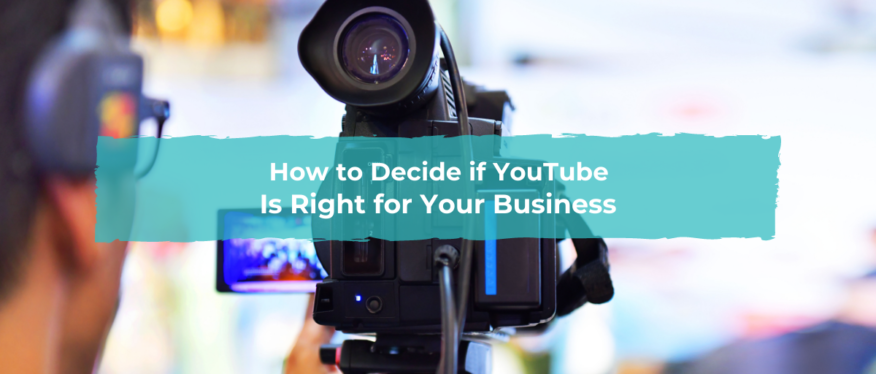 A man records video for his business's YouTube channel