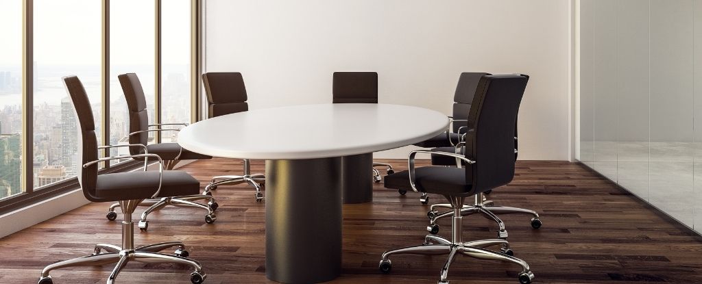 Conference room with a table and chairs