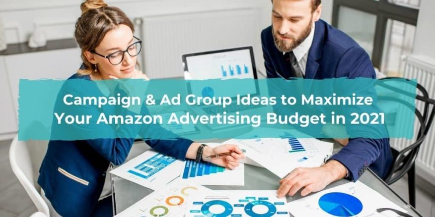 A man and woman discuss Amazon advertising strategies for 2021